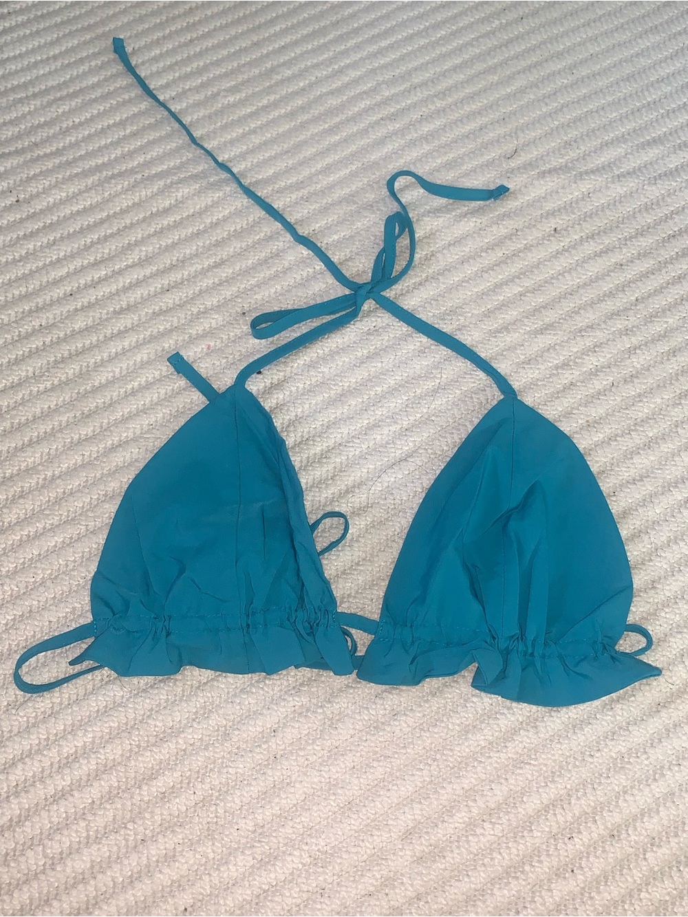 NWOT Chicme Teal Triangle Halter Bikini Top, Size S